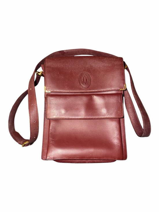 Cartier Other - Vintage Must de Cartier Burgundy Leather Crossbody Flap Bag